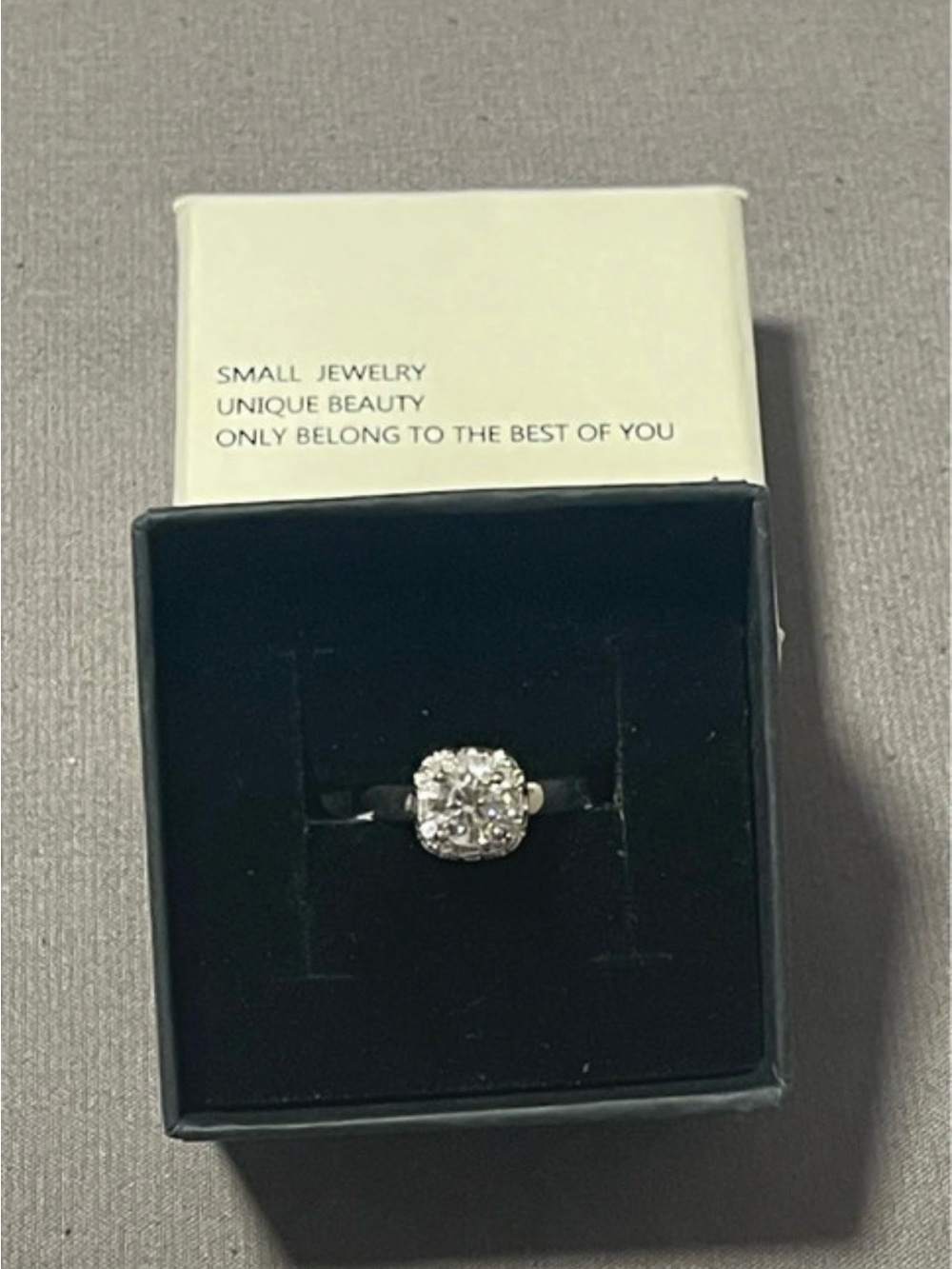 Silver Halo Cushion-Cut Ring with Clear Center Stone
